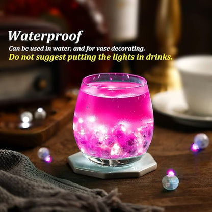 ZGWJ 100PCs 10 Colors Balloon Lights Mini, Battery Powered, Long Standby Time Waterproof Tiny Led Round Flash Light for Paper Lantern Balloon Party Easter Eggs Wedding Christmas Halloween Decorations﻿