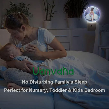 Nightlight Oil Painting Little Girl Ballerina LED Dusk to Dawn Plug-in Nightlight Auto Sensor for Bedroom Bathroom Hallway Living Room