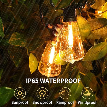 ZOTOYI Outdoor String Lights, 25 FT Bistro Lights with 13 Shatterproof ST38 LED Bulbs, Waterproof Connectable String Lights for Outside, Patio Lights String Outdoor for Backyard Porch Decor Gift