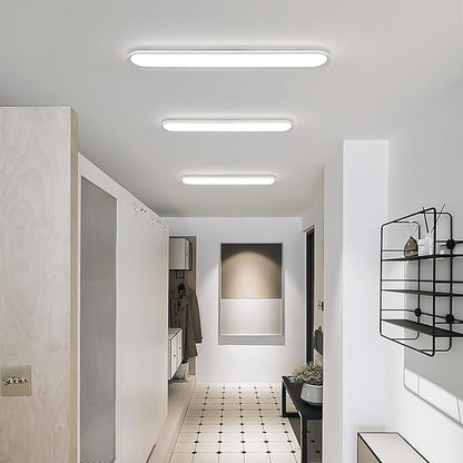 47.1 Inch Metal LED Ceiling Light,Slim, Edge Lit - 65W Full Spectrum Linear Ceiling Lamps,6500K Cool White Modern Ultra Thin Low Profile Light Fixture for Kitchen, Home & Office Hallway
