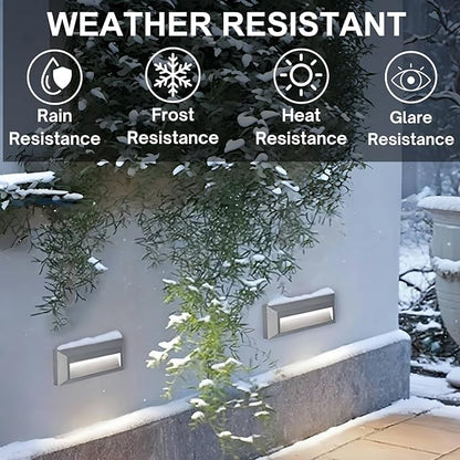 ZONK LED Outdoor Indoor Stair Lights, Line Voltage 110-240V 2W Landscape Pathway Step Light, 9Inch Non-dimmable 4000K IP65 Waterproof Stairway Lighting, Deck Lights, Retaining Wall Lights, 3 Pack