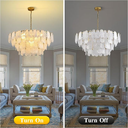 Modern Large Crystal Glass Chandelier, 39.76" Gold Luxury Hanging Pendant Light Fixture,16-Light Round Cloud Ceiling Chandeliers Lighting for Dining Room Living Room Bedroom Foyer Stairway, E12