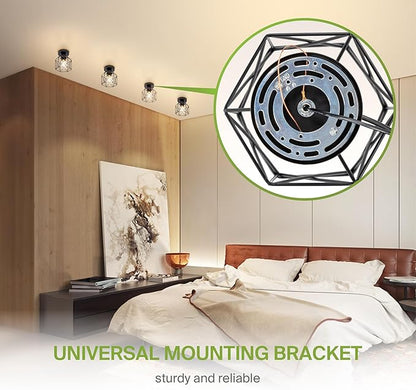ASD Black Semi Flush Mount Ceiling Light Fixture - 5.7" E26 120V ETL Modern Light Fixtures Ceiling Mount, Semi Flush Mount Chandelier for Entryway, Bedroom, Foyer Lighting Fixtures 40 Pack