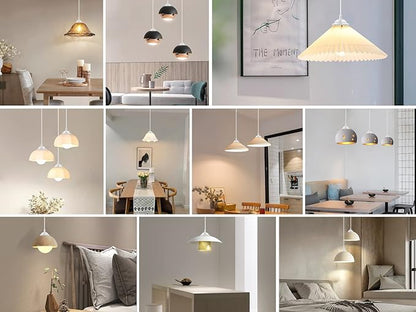 Industrial Mini Pendant Light Kit, Edison Retro Pendant, UL E26 Lamp Socket Vintage Pendant Light Cord, Mini Ceiling Hanging Light Fixtures, Adjustable Hanging Light Kit for Kitchen (White)