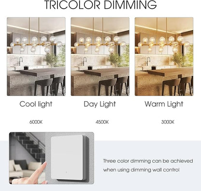 Gold Linear Rectangle Chandelier Modern Chandelier Glass Pendant Light Fixture Adjustable for Dining Living Room Kitchen Island 16-Light