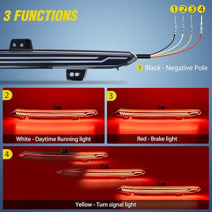 Nilight Rear Bumper Tail Light Compatible with 2018 2019 2020 2021 2022 Honda Accord 10th Smoke Lens LED Reflector Rear Bumper Lamp Brake Turn Signal Sequential Flashing Driving Taillights Replacement