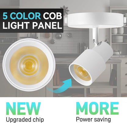 5-Color Ceiling Spotlight 10W LED Ceiling Spot Lights Indoor White Directional Adjustable Dimmable Flush Mount Spotlight Fixtures for Kitchen Living Room Hallway Gallery Art Light CRI90+ 24°