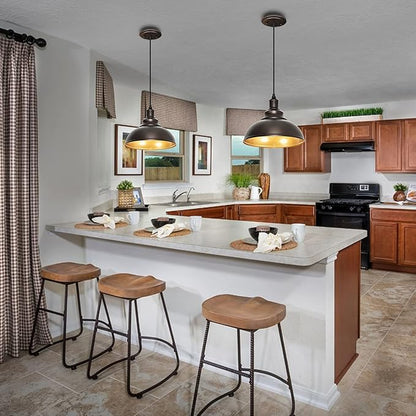 2 Pack Bronze Pendant Lights Kitchen Island Industrial Adjustable Hanging Barn Light Fixtures