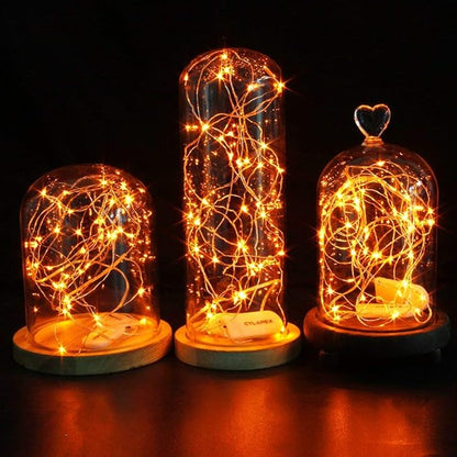 CYLAPEX 12 Pack Fairy Lights Battery Operated 7ft 20 LED Mini String Lights Silver Wire Firefly Starry Moon Twinkle Lights for Wedding Mason Jars Party Christmas Centerpiece Table Decorations, Orange