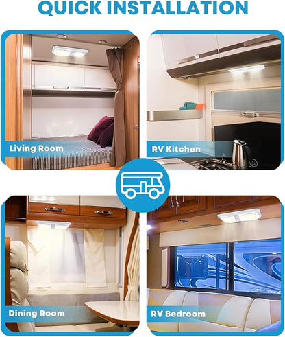 Kohree RV Lights Interior 5PCS, RV LED Ceiling Lights, 12V RV Lights Double Dome Light Fixture with ON/Off Switch for RV Car Trailer Camper Boat, Natural White 4000-4500K, 48X5050SMD