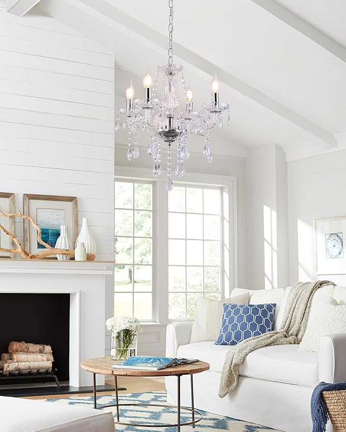 YYSHCHEN Luxury Clear Small Crystal Chandelier,Antique Small Chandelier,Mini Glass Chandeliers for Dining Room,Girls Bedroom,Living Room,Kitchen Island