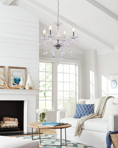 YYSHCHEN Luxury Clear Small Crystal Chandelier,Antique Small Chandelier,Mini Glass Chandeliers for Dining Room,Girls Bedroom,Living Room,Kitchen Island
