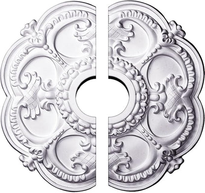 Ekena Millwork CM17RO2 18"OD x 3 1/2"ID x 1 1/2"P Rotherham Ceiling Medallion, Fits Canopies up to 3-1/2", 2 Piece
