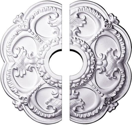 Ekena Millwork CM17RO2 18"OD x 3 1/2"ID x 1 1/2"P Rotherham Ceiling Medallion, Fits Canopies up to 3-1/2", 2 Piece