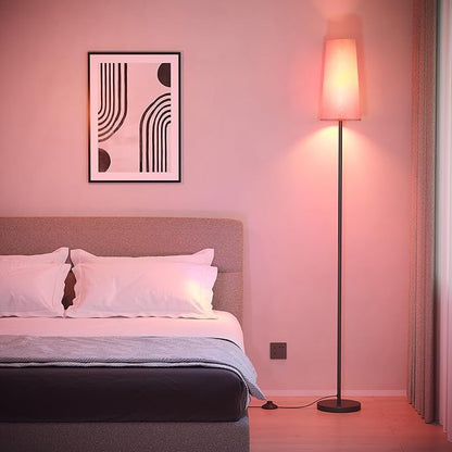SUNMORY RGB Floor Lamps for Living Room, Smart APP Remote Control Standing Lamp with RGB Bulb, Dimmable Floor Lamp for Bedroom, Office, 61'' Tall Lamp, Suitable for Modern/Boho/Farmhouse Decor Styles