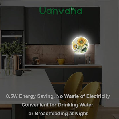 Sunflower Night Light Life is Better with Friends Friendship Plug-in Nightlight Energy Saving 0.5W LED Lighting for Boys Girls Men Women