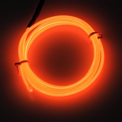 lychee 9ft EL Wire Neon Glowing Strobing Electroluminescent Light El Wire w/Battery Pack for Parties, Halloween Decoration (Orange)
