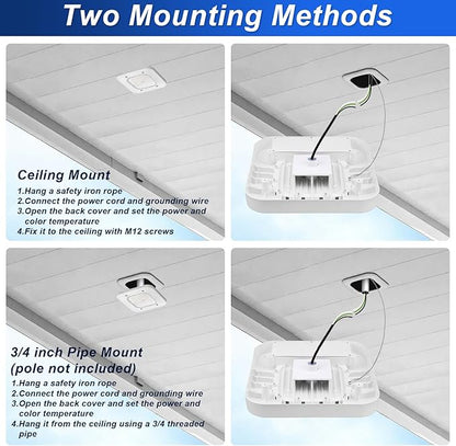 2 Pack 150W LED Canopy Light, 21000LM LED Gas Station Canopy Light 5700K Cool White LED Garage Ceiling Light(600W HID/HPS Equivalent), IP65 Waterproof 100-277V AC UL Listed