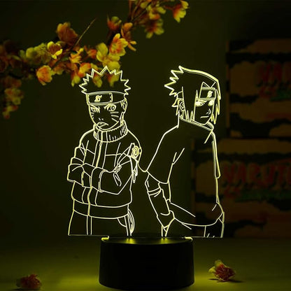 Otaku Lamps Naruto & Sasuke Young Naruto – Anime Night Light, 16 Color RGB LED – Gift for Otaku
