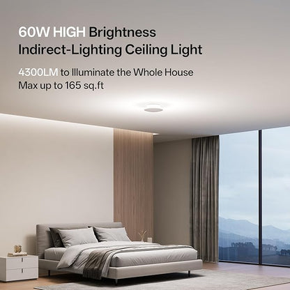 Homelist YX1 4300LM(60W) Indirect Lighting Ceiling Light, Compact 8" Flush Mount Ceiling Light, Dual-Core Eye Protection Ceiling Light Fixture, CRI 97, Fast Installation - IF Design Award Winner