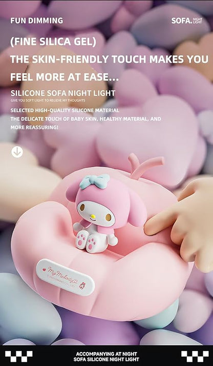 Cute Cinnamoroll Night Light, Cartoon dimmable sili Cone Children's Night Light, Long Battery Life, Rechargeable Cute Light, Toddler Night Light, Gift for Boys and Girls(Blue Comolo)