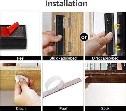 WOBANE LED Closet Light Motion Activated,Battery Powered Stick-on Anywhere,Homelife Motion Sensor Strip Lighting,Rechargeable Night Lights for Closet Hallway Stairway 6.56ft,6000K White,Black