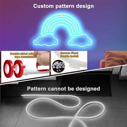 Cozylady RGB Neon LED Rope Lights, Waterproof Bluetooth APP Remote Control Music Sync Strip Lights, 24V Flexible DIY Silicone Light for Bedroom Home Indoor Outdoor Decor (7.5M/25Ft)