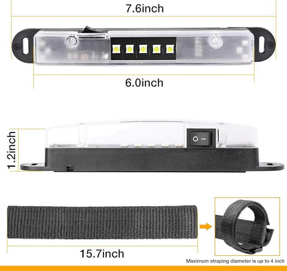 Universal Roll Bar LED Dome Light Utility Interior Courtesy Work UTV Dome Light Wraparound Roll Cage LED Lights Mount for Truck, ATV, UTV, RZR, Off Road, Pickup, Polairs, Boat