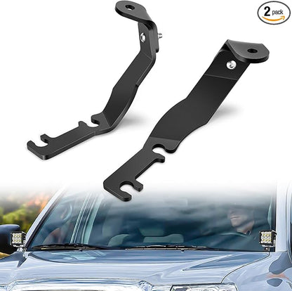 Nilight Ditch Light Brackets Hood Hinges Mount Bracket Kit for Auxiliary Offroad LED Pod Work Lighting on Toyota Tacoma 1995 1996 1997 1998 1999 2000 2001 2002 2003 2004