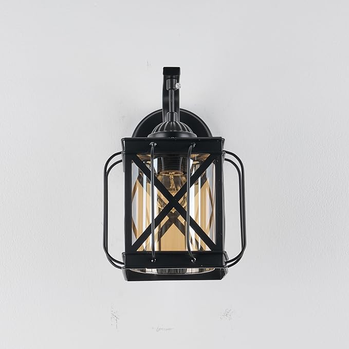 Wall Sconces Lights Lamp for Indoor, Vintage Vanity Light Fixtures, Matte Black Farmhouse Wall Mount Lighting Lanterns for Living Room Mirror Hallway Kitchen Inside