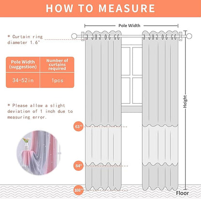 XiDi Ombre Gray and Pink Blackout Curtains for Girls Bedroom 63 Inch Length 2 Panels,Grommet Window Drapes for Kids Room Decro Pink Grey