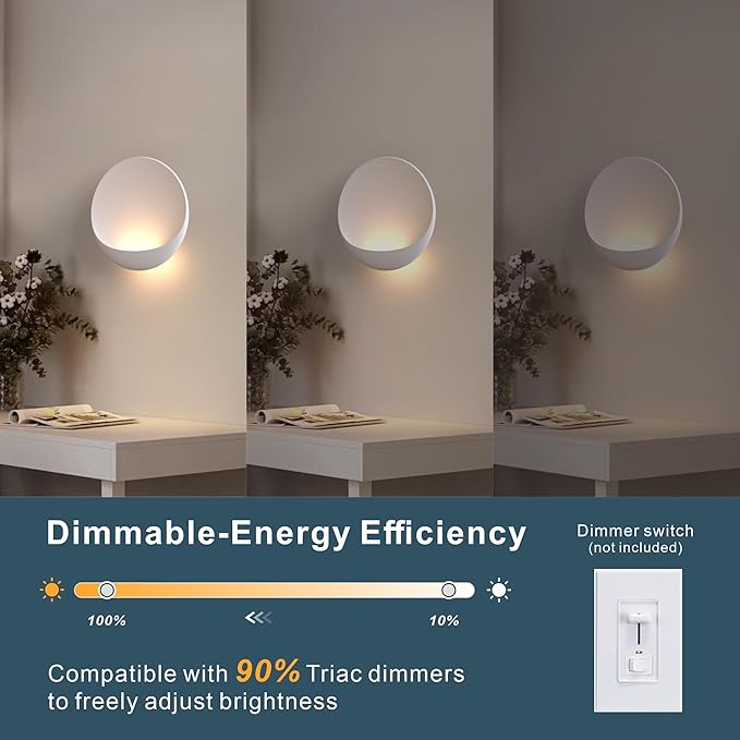Hyunbae Modern LED Wall Sconce, 8'' Round Wall Lights Outdoor Hardwired Up and Down Wall Mount Light for House,Patio,Porch,Hallway Corridor Light Fixture, Outdoor Wall Lighting 3000K Warm White