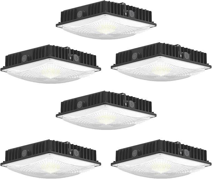 LED Canopy Lights Outdoor, with Selectable Wattage (100/80/60W) and CCT,IP65 Waterproof, for Carport, Gas Station, Tunnel, Warehouse, Inner Parkinglot,Shop Lights 10 * 10 (45W-6P)