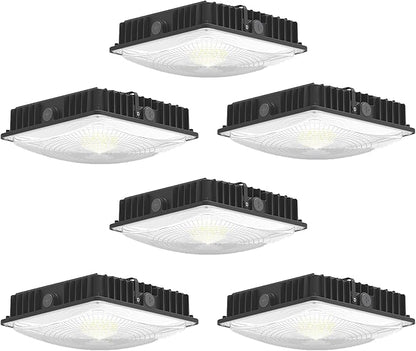 LED Canopy Lights Outdoor, with Selectable Wattage (100/80/60W) and CCT,IP65 Waterproof, for Carport, Gas Station, Tunnel, Warehouse, Inner Parkinglot,Shop Lights 10 * 10 (45W-6P)