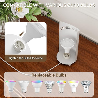2 Pack Uplights Indoor Floor Can Lights, RGBW Spotlight Indoor with Foot Switch for Living Room Corner Sofa House Plant Wall Artwork Decor