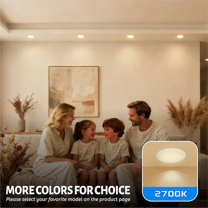 ECOELER 5/6“ LED Disk Light, Dimmable LED Recessed Ceiling Lights, 16.5W 1000Lm, 3000K Warm White, Flush Mount Downlight Suitable for J-Box or Recessed Can, ETL & FCC Listed, 24 Pack