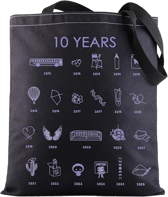 G2TUP Korean Group 10th Anniversary Tote Bag Music Lover Gift Singer Music Shopping Bag For Fans Korean Group Merch