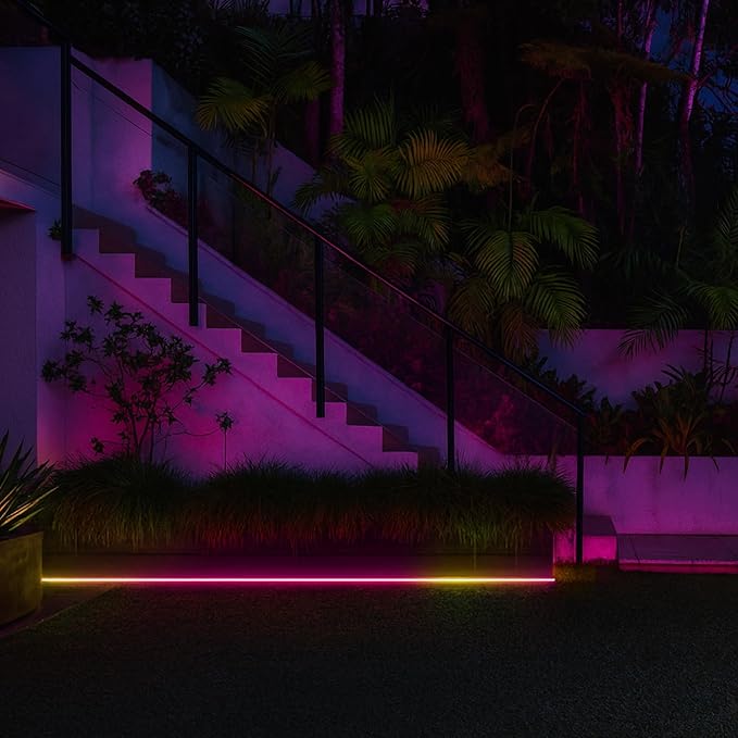 LIFX Supercolor Neon Flex Outdoor Smart Rope Light, 16ft RGBW LED Strip with Polychrome Technology, 60 Addressable Zones, Bendable Silicone, Wi-Fi, Works with Alexa, Google, HomeKit, LFXNEON16/WP