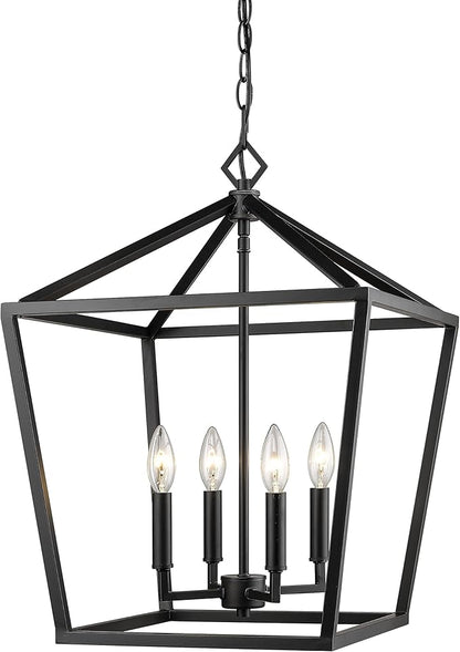 ML Lighting 3244-MB Four Light Pendant, Black