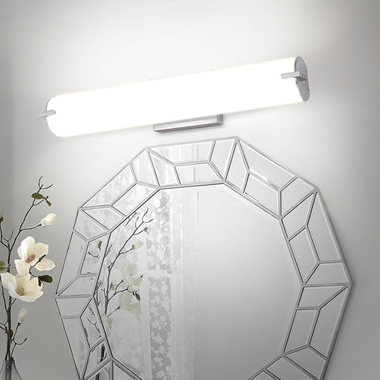 ASD LED 24" Vanity Wall Mount Light Fixture, Linear Bathroom Lighting Bar | 3CCT, Dimmable, Energy Star, ETL Listed | 25W 1950LM 3000-5000K 120V | Long Tube Bath Sconce Over Mirror | Nickel