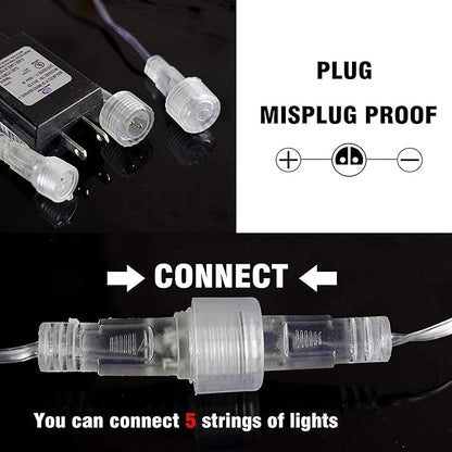 TW SHINE Christmas Meteor Shower Lights Outdoor, 864 LED 12" 24 Tubes Waterproof Christmas Lights Outdoor Plug in, Snow Falling Rain Icicle Xmas Light Decorations, Blue