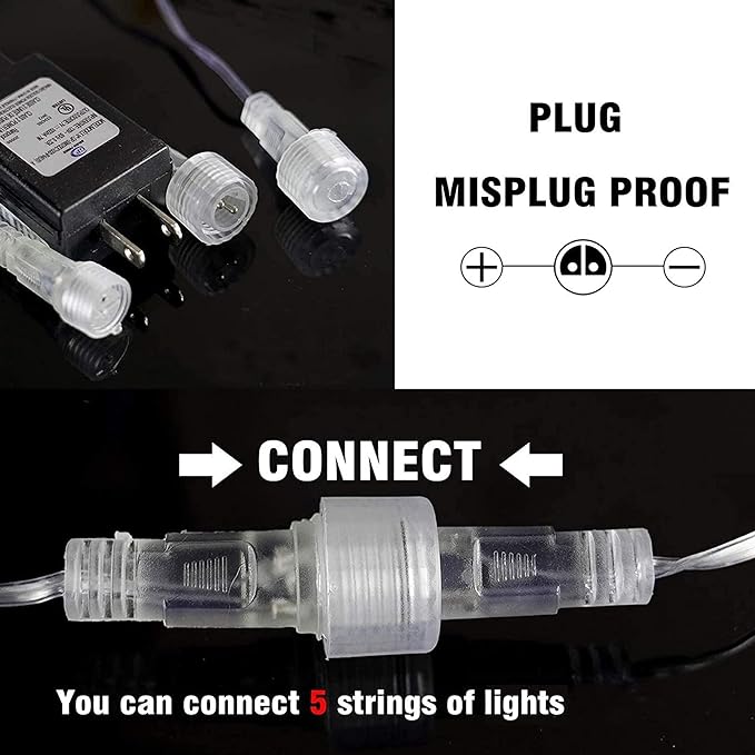 TW SHINE Christmas Meteor Shower Lights Outdoor, 864 LED 12" 24 Tubes Waterproof Christmas Lights Outdoor Plug in, Snow Falling Rain Icicle Xmas Light Decorations, Warm White