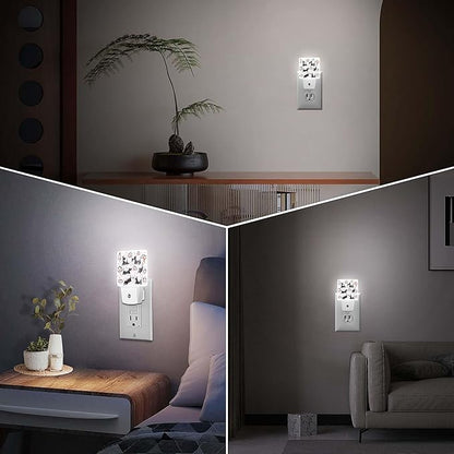 LED Night Light Lamp with Smart Sensor Dusk to Dawn Sensor,Dog Sketch Animal Scottie Terrier Night Light Daylight White,0.5W Plug-into Wall for Adults,Bedroom,Bathroom,Hallway,Kitchen
