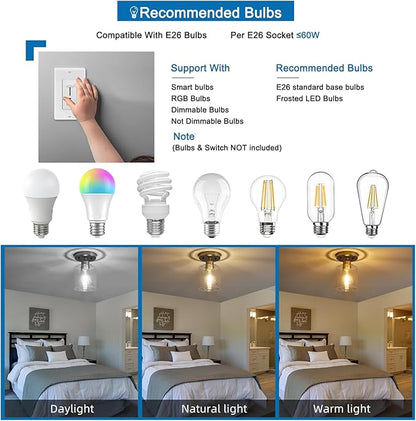 YYT Brushed Nickel Semi Flush Mount Ceiling Light, Small Hallway Light Fixture Ceiling, 1-Light Over Sink Lighting Fixtures Kitchen, Cieling Lights with Clear Glass Shade for Entryway Bedroom 1 Pack