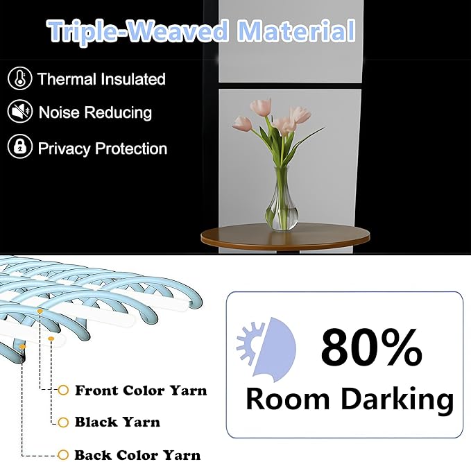 Simplebrand Lilac Room Darkening Curtains for Bedroom 63 Inch Length 2 Panels Set, Thermal Insulated Energy Saving Curtains for Kids Room, Grommet Solid Nursery Window Treatment Drapes, W40 x L63