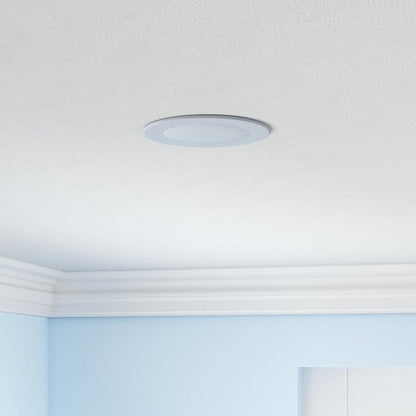 HALO HLBE 4 in LED Canless Recessed Lights 12-Pack, 3000K, 600 Lumens, Wet Location, Dimmable, Ultra-Slim 1/2 in Profile Ceiling Downlights for New Construction and Remodel - HLBE4069301EMWR-12PK