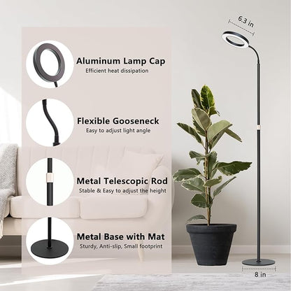 Grow Light for Indoor Plants, Full Spectrum LED Tall Plant Lights with Timer, 3 Color Modes Standing Floor Growing Lamp, 68" Height Adjustable, 10 Dimmable Levels for Large Plants