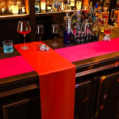 Newwiee 4 Pcs Neon Party Table Runner 12 x 108 Inch Disco Colorful Supplies for Fluorescent Neon Banquets Birthday Party Favors Decorations