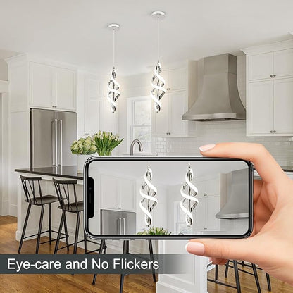 Pendant Light,4000K Modern LED Pendant Lights Kitchen Island,Adjustable Pendant Lighting Over Island Hanging Pendant Light Fixtures for Kitchen Dining Room Hallway Foyer