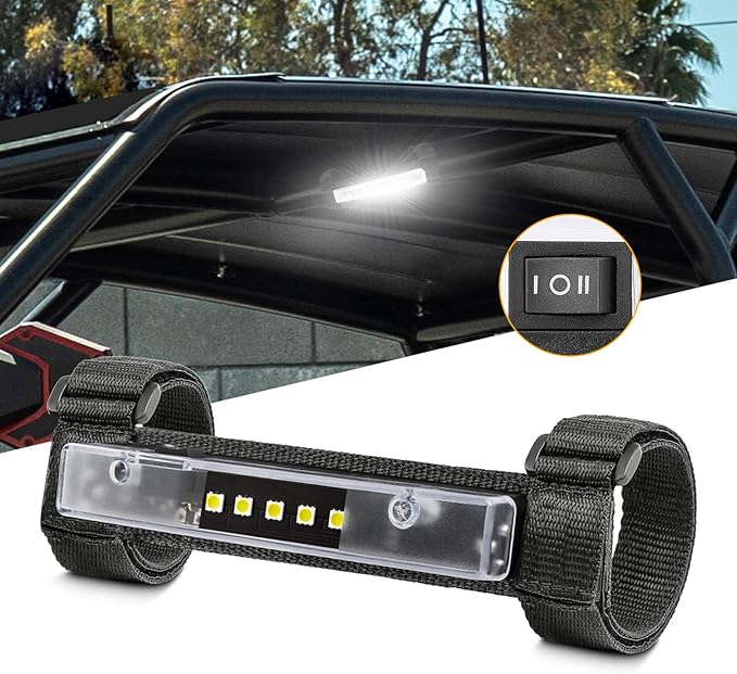 UTV Dome Light Upgraded Universal Roll Bar Mount LED Interior Light Utility Roll Cage Lights Wraparound Roll Bar LED Dome Light for ATV RZR UTV Off road Pick up Trucks Polaris Marine